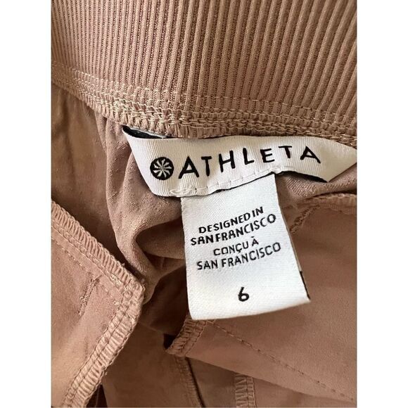 Athleta Women's Brown Brooklyn Textured Ankle Jogger Pants Size 6 NWT - Picture 4 of 7